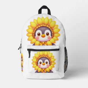 Floral Penguin Delight Printed Backpack