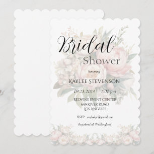 Floral Peonies Bridal Shower Invitation