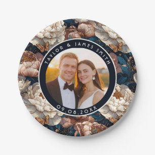 Floral Peonies Plate For Destination Wedding Party
