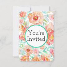 Floral Peony Invitations