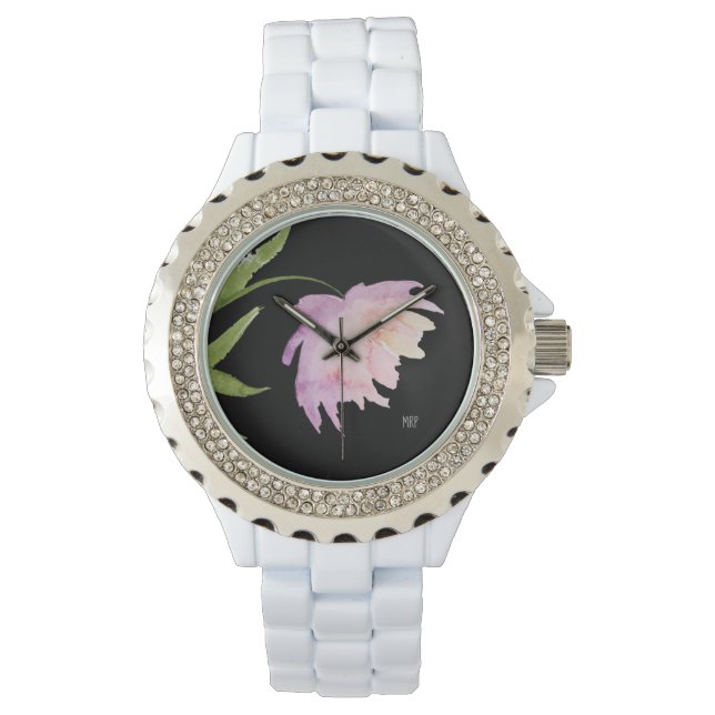*~* Floral Peony Watercolor Lavender Pink Popular Watch (Front)