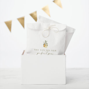 Floral perfect pear bridal shower favour bag
