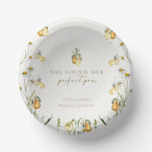 Floral perfect pear bridal shower paper plate