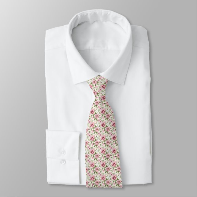 Floral Perfection: Pink Tie for Garden Weddings (Tied)