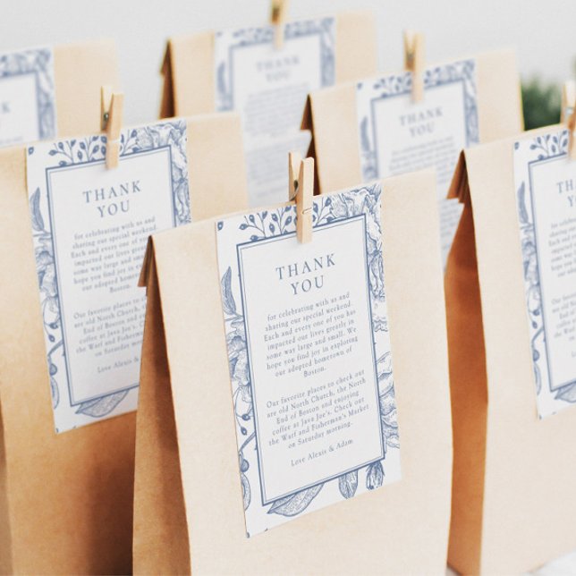 Floral Periwinkle Elegant Wedding Thank You Insert RSVP Card (Creator Uploaded)