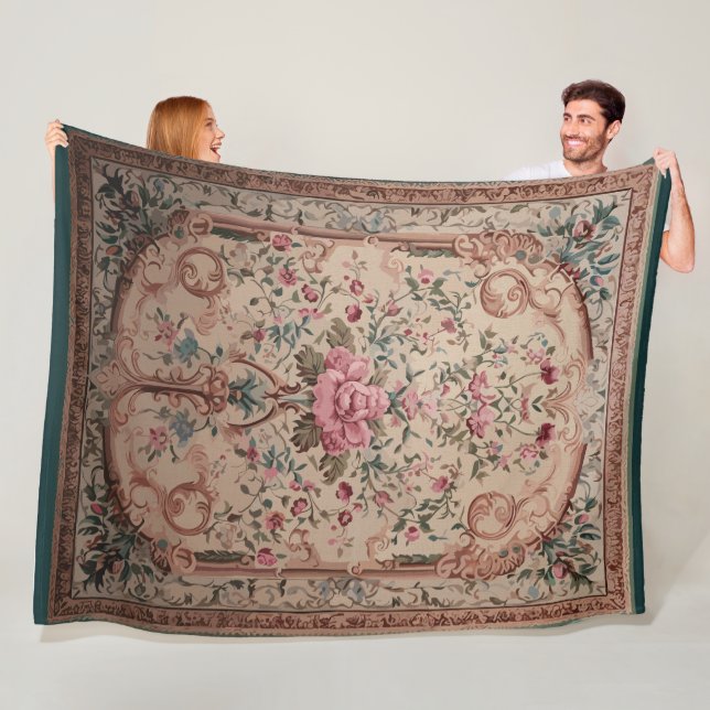 Floral Persian Elegant  Fleece Blanket (In Situ)