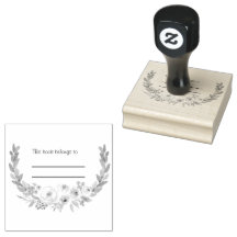 Floral Personal Library Book Stamp