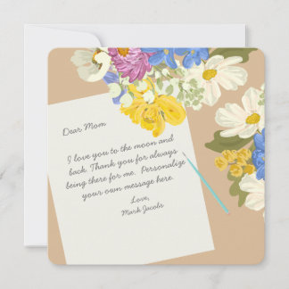 Floral Personal Love Note To Mother  Card