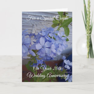 Floral Personalised 20th Wedding Anniversary Card