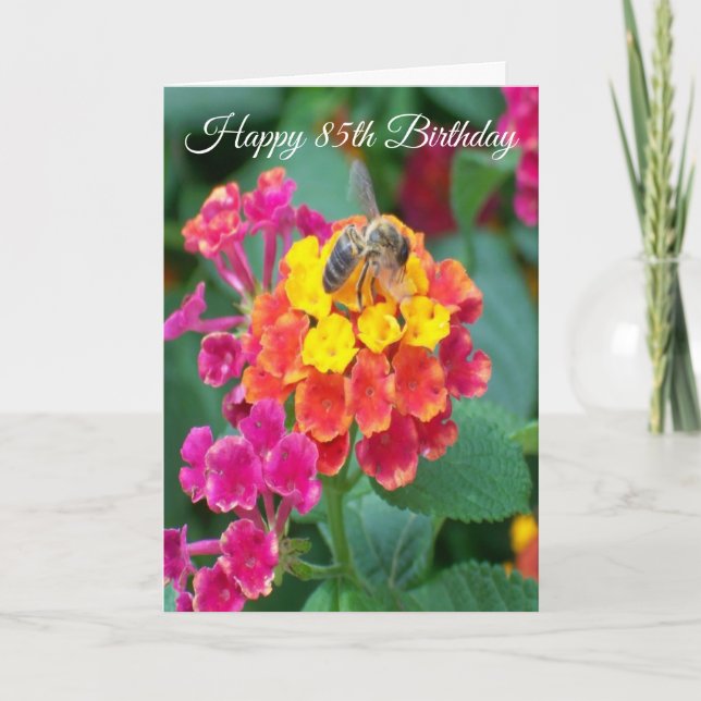 Floral Personalised 85th Birthday Card (Front)