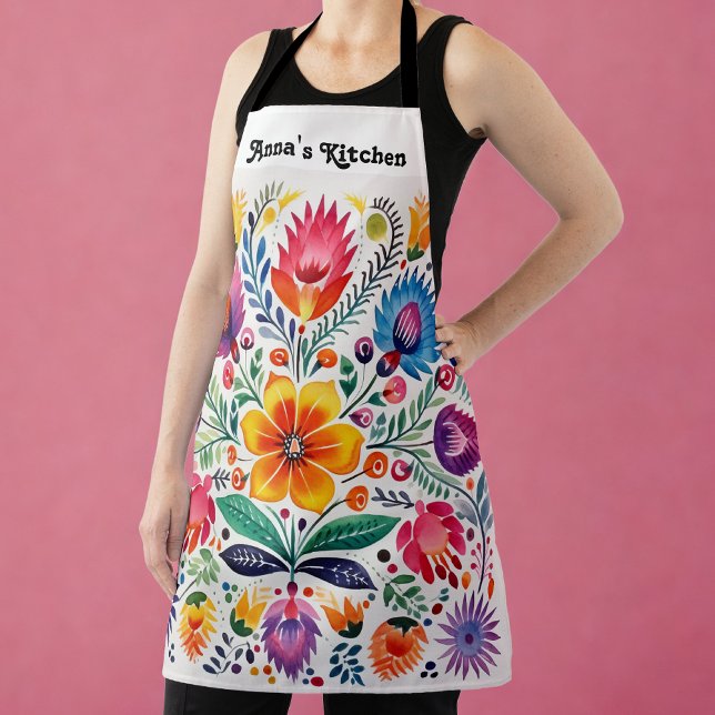 Floral  Personalised  Apron (Creator Uploaded)