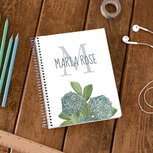 Floral Personalised Monogram Custom Blue Beautiful Planner