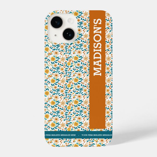  Floral Personalised  Monogram & Name  iPhone Case (Back)