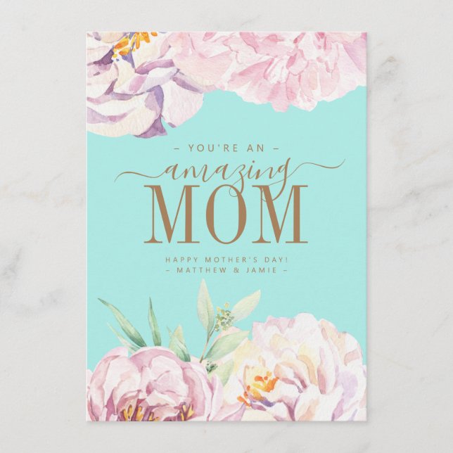 Floral Personalised Mother's Day Card (Front)