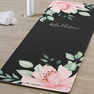 Floral Personalised Name Yoga Mat