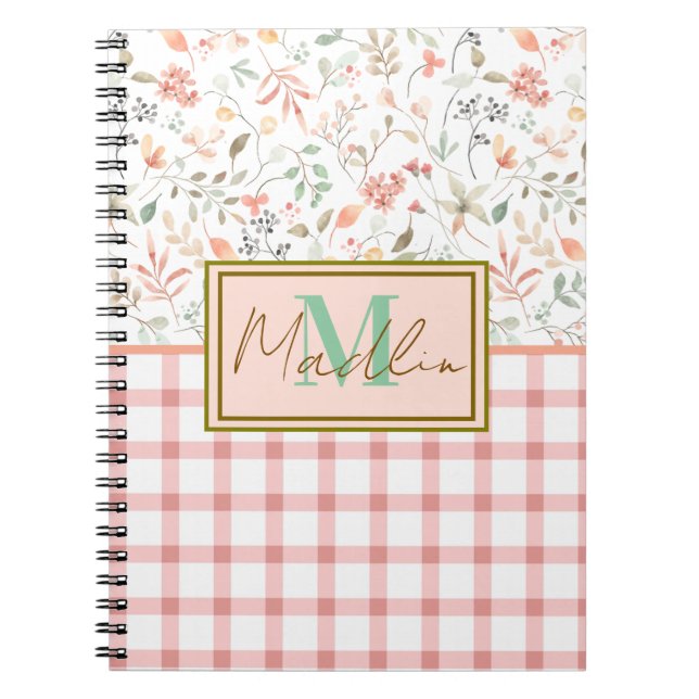 floral personalised notebook (Front)