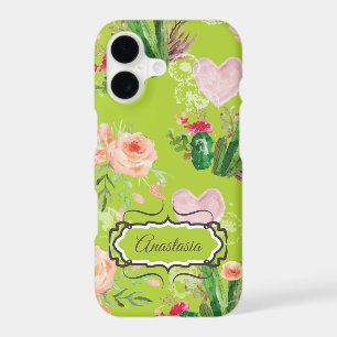Floral Personalised pastel Green Cactus