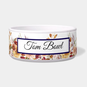 Floral Personalised Pet Name Bowl
