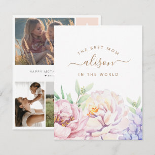 Floral Personalised Photo Card for Mum