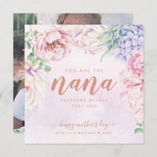 Floral Personalised Photo Card For Nana