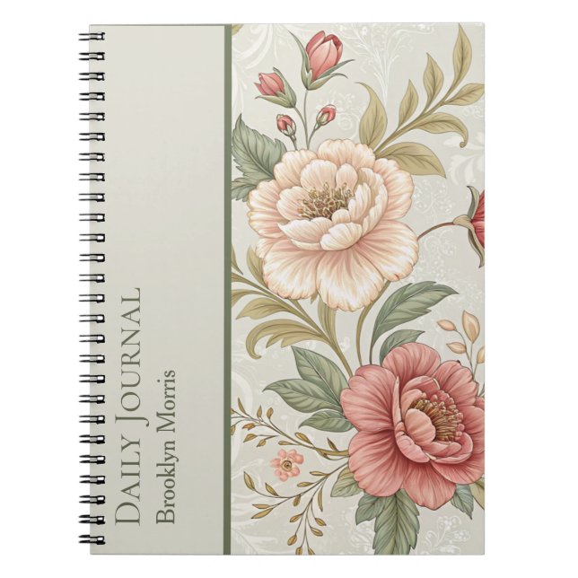 Floral Personalised Planner Journal/Notebook  Notebook (Front)