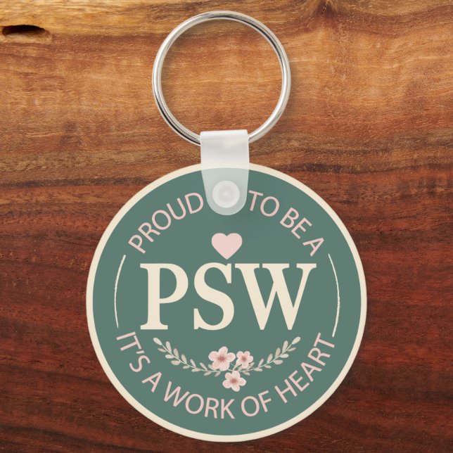 Floral Personalised PSW Key Ring (Front)