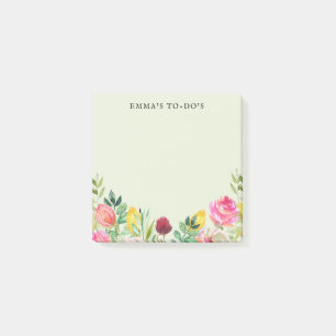 Floral Personalised To Do List Post-It Notes