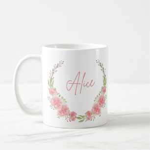 Floral Personalized Name Mug