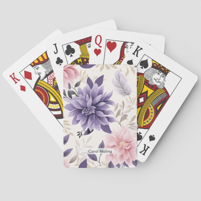 Floral Personalized Pack of Cards | Custom Greetin (Back)
