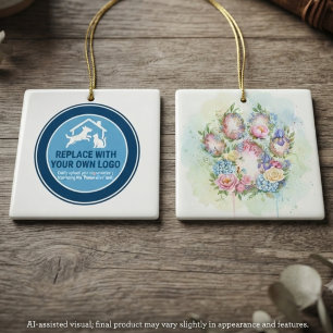 Floral Pet Rescue Volunteer Appreciation Ceramic Ornament
