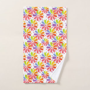 Floral Petal Designs Flower Pattern Colors happy Hand Towel