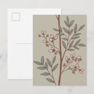 Floral Petal Dreams Fine Floral Stripe Art Holiday Postcard