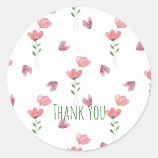 Floral petal pattern classic round sticker
