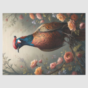 Floral Pheasant Tissue Paper