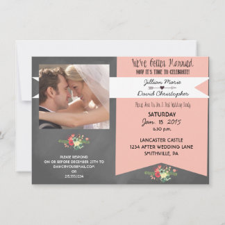 Floral Photo After Wedding Party Invitation