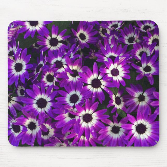 Floral Photo Bright Purple Landscape Flowers Mouse Pad (Front)