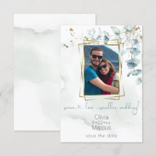 Floral Photo Frame Dusty Green Eucalyptus Invitation