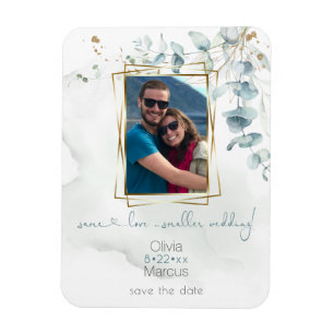 Floral Photo Frame Dusty Green Eucalyptus Magnet