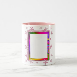 FLORAL PHOTO FRAME Two-Tone COFFEE MUG