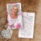 Floral Photo Funeral Memorial Prayer Card