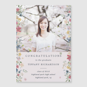 Floral Photo Graduation Announcement