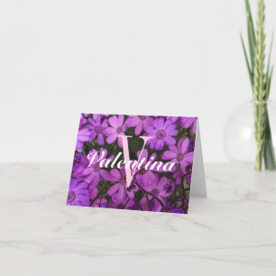 Floral photo note cards with custom monogram
