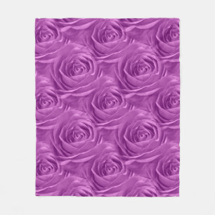 Floral Photo Orchid Rose Geometric Pattern Fleece Blanket