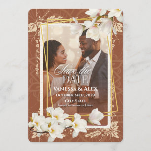 Floral Photo Save the Date  Invitation