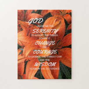Floral Photography Serenity Prayer Flowers Jigsaw Puzzle