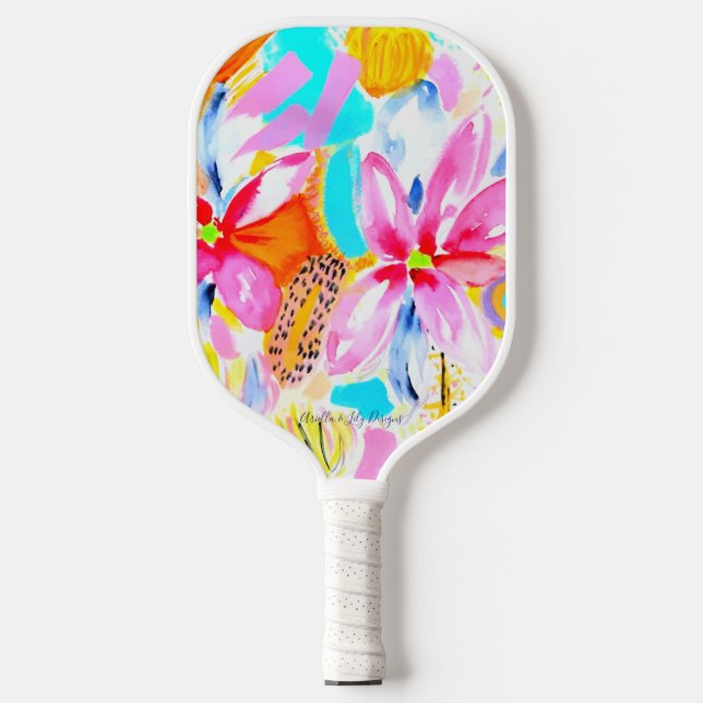 Floral  pickleball paddle (Front)