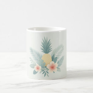Floral Pineapple & Hawaiian Coffee Mug