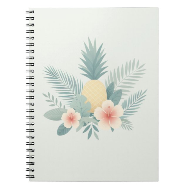 Floral Pineapple & Hawaiian Notebook (Front)