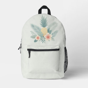Floral Pineapple & Hawaiian Printed Backpack