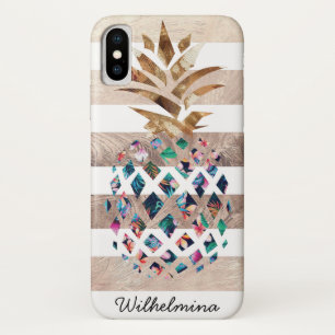 Floral Pineapple Monogram iPhone X Case